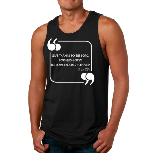 Mens Fitness Tank Top Graphic T-shirt Give Thanks to the Lord-0