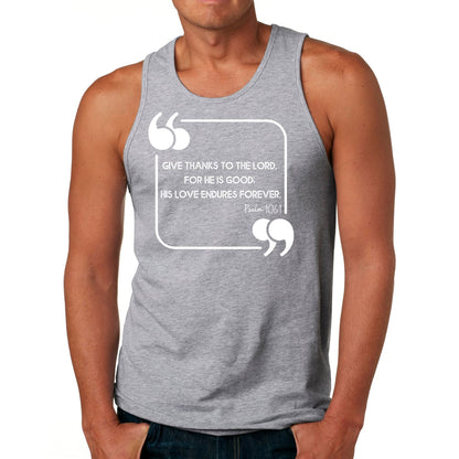 Mens Fitness Tank Top Graphic T-shirt Give Thanks to the Lord-5
