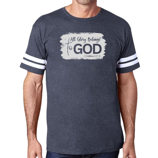 Mens Vintage Sport T-shirt All Glory Belongs to God Christian-1